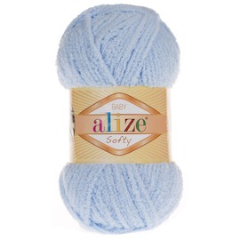 Пряжа Alize "Softy" 183 цв. Светло-голубой 100% микрополиэстр 50гр. 115м
